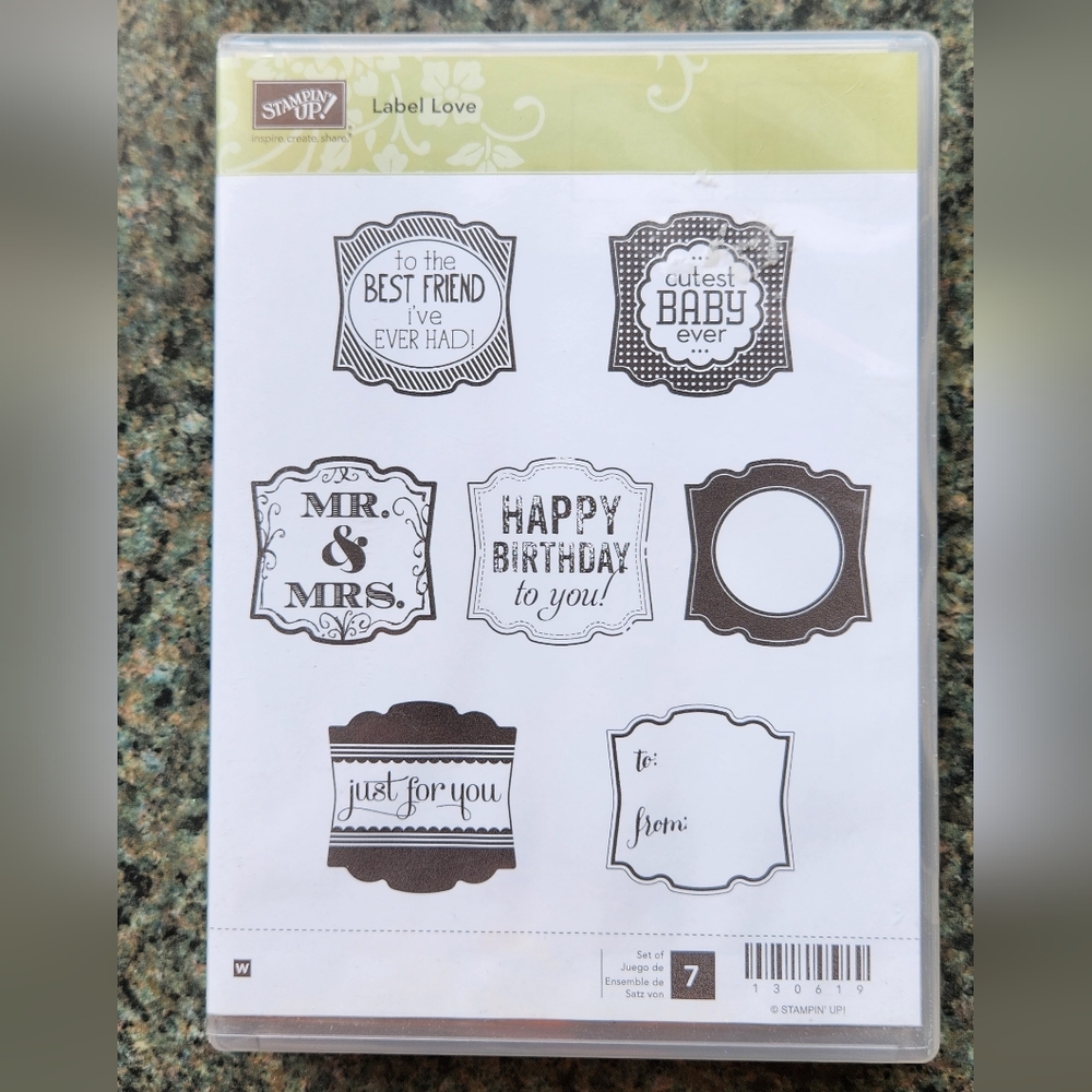 New Stampin' Up! 7 Piece Stamp Set - Label Love